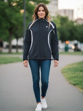 Nike Black Insulated Bomber Jacket with White Piping